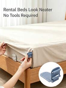 20/10/1pc Invisible Bed Sheet Fastener, Adjustable Bed Sheet Clips, No-Drill Bed Sheet Clips, Grey/White, Bed Sheet Anti-Slip Anti-Wrinkle Fixer, Easy Installation, Bedroom Home Bedding Organizer Accessory - Multicolor - View 6