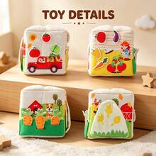 Untearable Cloth Book For Babies, Infant Fabric Tissue Box Toy Model With Storage Bag, Early Education Toy - Multicolor - View 6