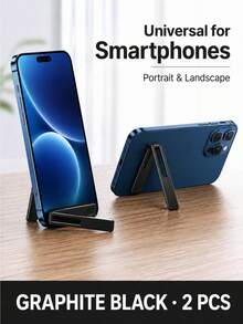 1 buah/2 buah Dudukan Ponsel Lipat Mini Paduan Aluminium, Dudukan Ponsel Meja Portabel, Dudukan Penyangga Sudut yang Dapat Diatur, Aksesori Dudukan Smartphone Ringkas untuk Perjalanan dan Kantor - MultiWarna - View 9