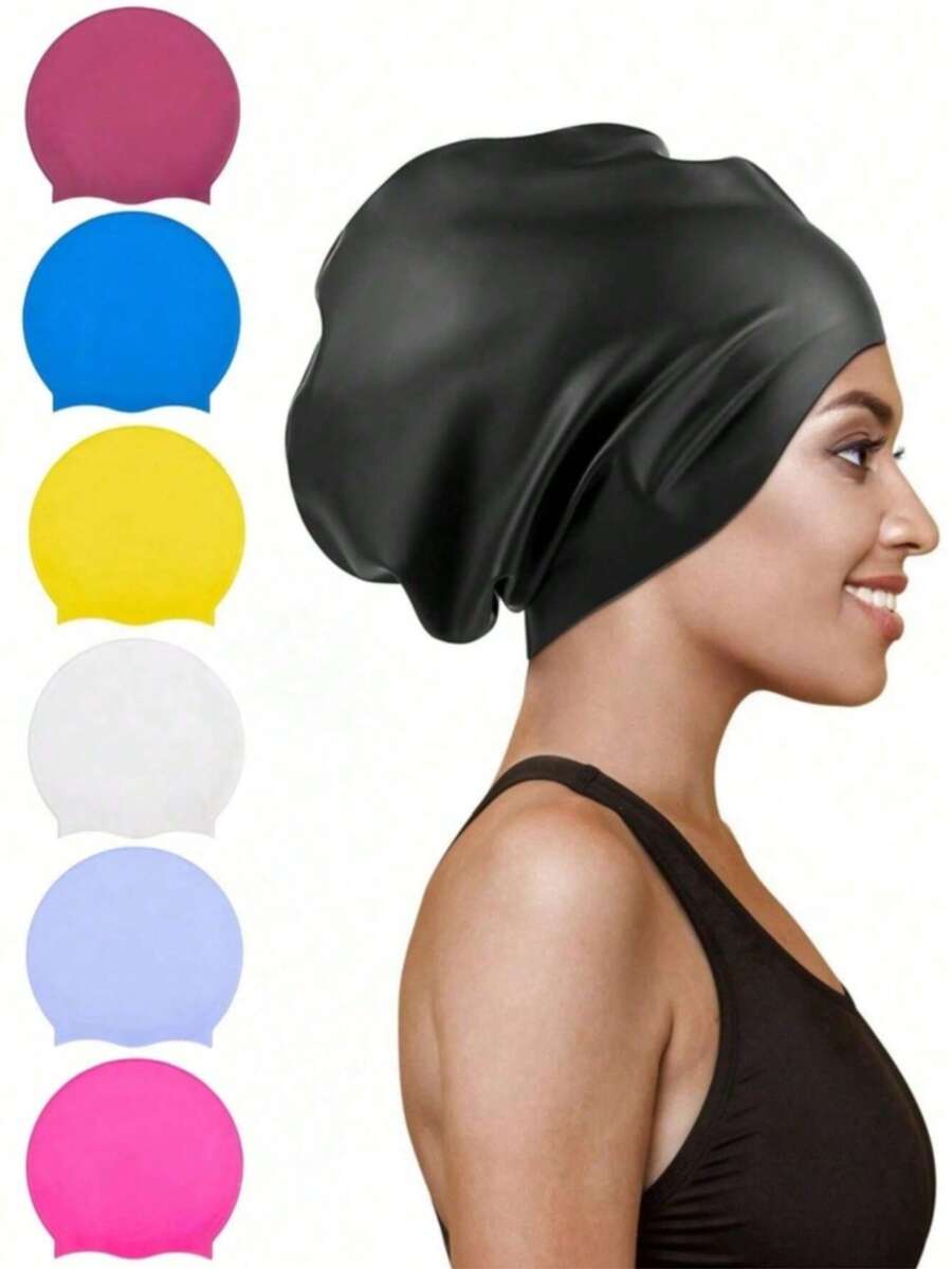 Long Hair Swim Cap - Unisex Swim Cap - Extra Large Swim Cap - Waterproof Silicone Swim Cap - Suitable For Braids, Afro, Hair Extensions, Beach Essentials, Beach Accessories, Pool Floats - Multicolor - View 1