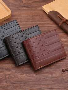 1pc Men's Wallet New Design Multi-Slot Creative Fashion Embossed Horizontal Business Short Casual Wallet Brown Coffee Color - Wallet - View 8