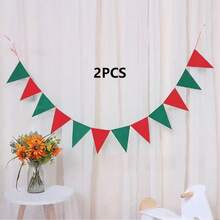 VINCAN 1 Set 12-Piece Triangular Flag Banner, Reusable And Easy To Hang, Vintage Country Style, Scene Decor, Suitable For Home Interior Decoration, Birthday, Wedding Party, Autumn, Back To School - Multicolor - View 15