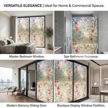 1Roll Stained Glass Window Film, Floral Geometric Leaf Pattern Static Cling No Glue Iridescent Privacy Window Sticker, Decorative Window Cover For Bathroom Bedroom Balcony Home Decor - Gesang Flower - View 8