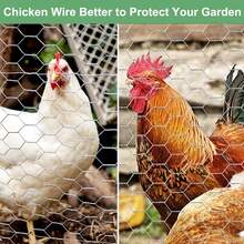 1 pieza Malla de alambre de gallina, valla de alambre de gallina metálica con diseño floral para manualidades, aves de corral y jardín, malla hexagonal de alambre galvanizado para mascotas, conejos y gallinas - A - Ver 8