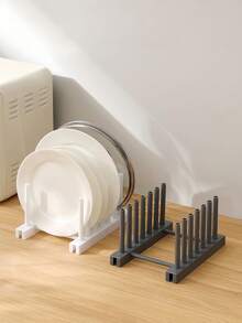 3pcs Dish Rack, Space-Saving Vertical Storage Rack, Suitable For Plates, Cups, Pots, Lids, Bowls And Cutting Boards, Kitchen Cabinet And Countertop Storage 1/2/3pcs - Multicolor - View 7