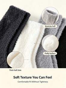 5 Pairs Men's Fluffy Soft Slippers Socks, Comfortable Warm Winter House Sleep Socks - Multicolor - View 5
