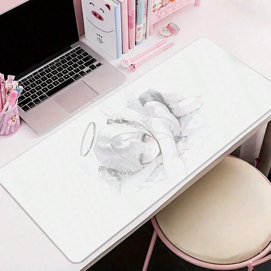 Queen Black Bow Mouse Pad Kawaii Leather Mouse Pad Academic Fashion Computer Desk Pad Is Suitable For Laptop Non-Slip Waterproof Leather Material Base Pad Office Accessories Decorative Edge Lock Edge Desk Pad - View 1