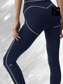 Airbrush High-Waist 7/8 Heart Throb Legging - Navy/White - 查看 3