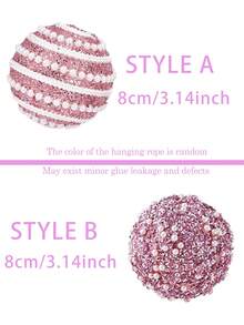 2Pcs Christmas Tree Hanging Ornaments, Merry Christmas Decorations, Pink Christmas Ball Decor, Christmas Decoration, 8cm Christmas Ball, Christmas Hanging Decor, Home Decor, Christmas Decoration, Christmas Holiday Decor, Christmas Gift - Christmas Balls - View 6