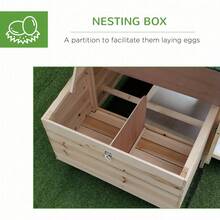 Stylish Outdoor  With Secure Run, Integrated Nesting Box & Ventilated Design – Compact Backyard Poultry Housing (196 X 76 X 97 Cm, Natural Wood-Look Finish) - Natural - View 7