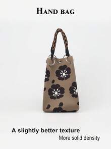 1pc Floral Large Capacity Lightweight Handbag, Suitable For Commuting, School, Travel, Portable Matching With Clothes, All Seasons - Multicolor - View 3