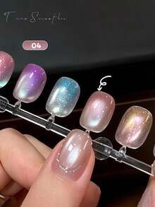 10ml Esmalte de uñas de gel ojo de gato Aurora Milkshake de verano popular y soñador 2026 nuevo efecto hielo transparente blanqueador sexy con cuentas de vidrio para arte de uñas - Multicolor - Ver 12