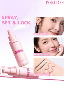 PINKFLASH 80ml Long-Lasting Dewy Makeup Setting Spray, Suitable For Dry Skin, Moisturizing Natural Finish, Lightweight Mist, No Sticky Residue, 16-Hour Makeup Wear - Dewy - View 6