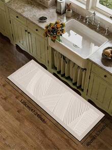 1pc Nordic Asymmetrical Curved Kitchen Diatomaceous Earth Mat, Rubber Flexible & Durable, 3.5mm Trimmable, Absorbent & Anti-Slip With Decorative Effect, Suitable For White Cabinets Healing Style Kitchen Home Decor - Multicolor - View 18