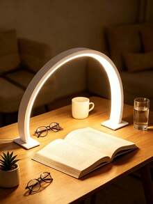 Half Moon Shaped LED Nail Lamp, USB Powered, 3-Color Adjustable Brightness, Stepless Dimming, Space-Saving, Reading Study Lamp, Lamp, Bedroom Night Light, Living Room Lighting, 3-Color Button Dimming, USB Plug-In, Suitable For Nail Art Lighting And Study Reading, Cabinet Fabric Lighting, Flicker-Free, Adjustable Brightness, Adjustable Color Temperature, Portable Design, Suitable For Nail Art, Eyelash Extension - Nail Art Half Moon Lamp - View 7