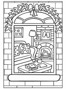 Sweet Christmas House Coloring Book: Cute Candy Cane Gingerbread Cottage With Snow Icicles, Mini Decorated Xmas Tree & Lollipop Roof, Whimsical Sweet Holiday Illustrations For Kids & Adults Festive Stress Relief - JX-863-sweet Christmas House - View 4