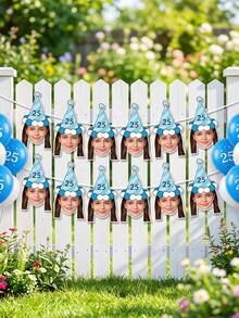 8/16/24pc Custom Photo Age Birthday Banner,Personalized Flag Upload Your Photo For Birthday,Proposal Surprise Gift, DIY Hanging Flag ,Retirement,Wedding Party Supplies,Room Garden Decoration - Multicolor - View 7