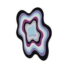 1pc Gradient Wavy Asymmetrical Area Rug, Living Room Carpet, Area Rug, Small Area Rug, Mat, Home Decor, Large Living Room Carpet, Round Carpet, Living Room Home Decor, Room Decor, Washable Carpet - Multicolor - View 7