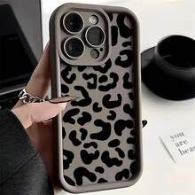 Black Leopard Print Pattern Silicone Phone Case For IPhone 17 11 12 13 14 15 16 Pro Max 16E Plus 16 Shockproof Cover H52C - 6 - View 2