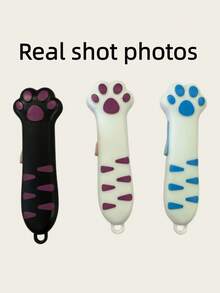 1pc Cute Cat Paw Shaped Multi-Function Utility Knife, Manual Retractable Blade For Safer Use, Lightweight And Portable Craft Knife Set, Suitable For Paper Cutting, Unboxing Packages, DIY Crafts - Multicolor - View 11