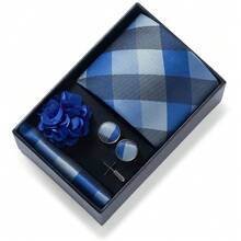 4pcs Set - Men's Tie, Pocket Square, Essential Accessories For Business Formal Attire And Formal Occasions - Color Mixing - View 18