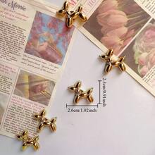5/10/15pcs Cute Gold Balloon Dog Fridge Magnets, Mini Refrigerator Magnets, Fun Fridge Accessories Kitchen Decor - Gold - View 4