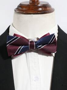 1PC Men's Fashion Casual Striped Pattern Bow Tie, Suitable For Workplace, Banquet, Party, Wedding, Suit, Formal Wear,Halloween - Multicolor - View 2
