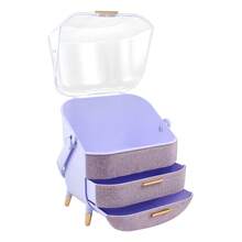 LIVINGANDHOME 14 Colors Multi-Function Makeup Storage Case, Cosmetics Organizer, Jewelry Organizer Case, Finishing Box, Makeup Storage Box, Cosmetic Box, JewelryBox, Makeup Organizer, Makeup Storage Organizer,Cabinet Decorative - Purple - View 5