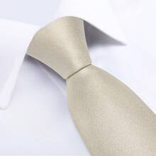 Common Plain Apricot Necktie Pocket Square Cufflinks Tie Clip Full Outfit Kit For Rustic Barn Wedding Ceremony - Apricot - View 5
