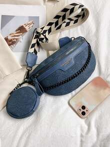 Fashionable Versatile Waist Bag Chest Bag Unisex All-Season Style - Blue - View 10
