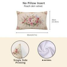 1 Stück Vintage Französische Rose Blumen Kissenbezug, einseitig bedrucktes Pfirsichhaut-Samtmaterial, 30*50/40*60CM Kissenbezug geeignet für moderne minimalistische Sofa Wohnzimmer Dekoration, Party Dekoration, Geschenk - Verschiedenfarbig - Übersicht 10