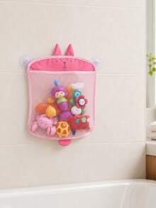 1pc Children's Bath Toy Storage Bag, Baby Bathroom Hanging Organizer Bag, Nursery Storage Organizer Bag, Suction Cup Only Adheres To Smooth Surfaces (Not Suitable For Frosted/Uneven Surfaces), Will Slip Off When Wet - Multicolor - View 3