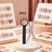 2Pcs Cat Eye Nail Tools Set, Hollow Ring Handheld Styling Stick With For Manicure Halo Light Pattern Making - Multicolor - View 12
