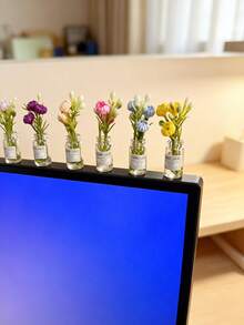 5pcs/4pcs/6pcs/1pc [Random Style] Cute Vase Set, Desktop Decoration, Office Supplies, Stress Relief Ornament, Mini Desktop Decor, Computer Monitor, Office Space (Pipes, Machines, Office Accessories, Temporary Gifts) - Multiple Styles - View 3