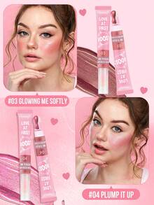 MISSLYN 1件裝 Love At First Boost 液體腮紅，可疊加顯色，輕盈平滑質地，附氣墊刷頭，水光妝效，適合日常、派對、Y2K風格，情人節禮物 - 液體腮紅03 - 查看 8