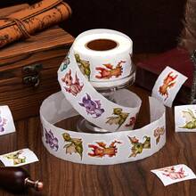 500pcs Cute Little Dragon Doodle Stickers, 1 Inch Asymmetric Shaped, Multi-Color Cartoon Baby Dragon, For Envelopes, Magazines, First Day Of School - Multicolor - View 5