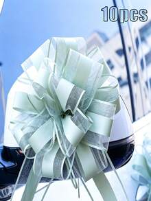 10/20件組婚車裝飾蝴蝶結流蘇禮品包裝緞帶，婚禮裝飾緞帶，適用於婚車、椅子/樓梯/桌面裝飾，婚禮桌椅裝飾、禮品包裝、派對、生日 - 彩色 - 查看 21