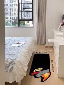 1pc Black Flame Design Doormat, Living Room Decor, Bedroom Decor, Home Casual Carpet, Decorative Rug, Small Rug, Carpet, Home Decor, Living Room Carpet, Living Room Small Rug, Bedroom Carpet, Living Room Home Decor, Outdoor Rug, Washable Carpet - Multicolor - View 13