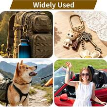 1/2/3/4/6pcs Brass Key Rings Bulk Pack, Gold Carabiner With Safety Screw Lock, Key Ring Carabiner Clip, Bag Charm Clip, For Wallet Accessories, DIY Handmade Small Carabiner - View 5