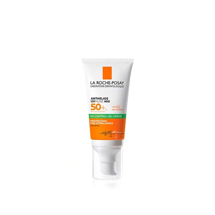 La Roche-Posay لا روش بوزيه أنثيليوس يو في مون 400 جل-كريم لمسة جافة بدون عطر واقي شمس SPF50+ 50 مل - التحكم في الإفرازات الدهنية الزائدة، حماية UVA فائقة الطول، مستحضرات تجميل طبية - شفاف - مشاهدة 1