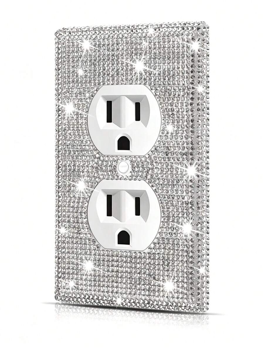 Bright Silver Sink Outlet Cover Plate Wall Panel Decorative Light Switch Cover Panel Home Decor Accessory For Bedroom And Living Room - Multiple Styles - View 1