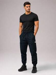 CZRLHYT Men's Casual Jogger Cargo Pants, Multi-Vertical Pocket Design, Suitable For All Seasons - Navy Blue - View 6