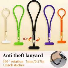 Anti-Loss Anti-Drop Short Adjustable Phone Lanyard, 2026 New Smart Phone Wrist Strap Accessory, Anti-Theft Polyester Braided Phone Chain, Premium Durable Universal Metal Keyring Pendant, Suitable For Outdoor Sports, Running, Carrying Baby, Gift For Family And Friends Birthday - Multicolor-short - View 5