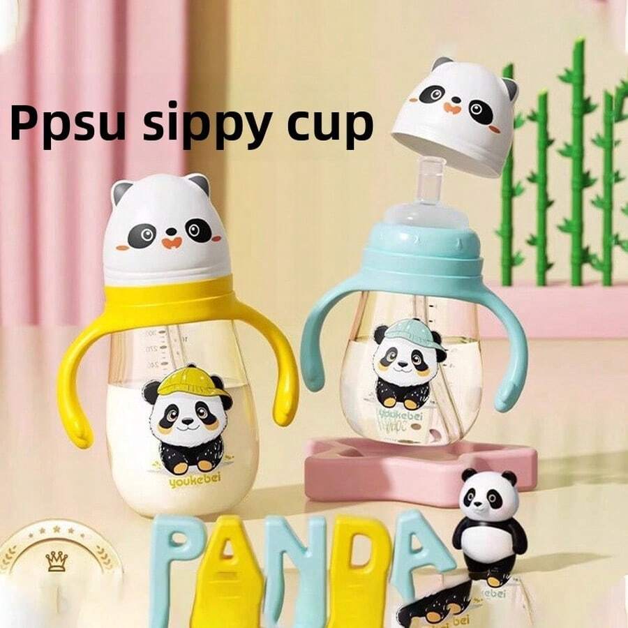 240ml PPSU Baby Bottle, Leak-Proof Straw Cup With Scale, Kindergarten Drinking Training Cup, Shatter-Resistant And Anti-Colic - Multicolor - View 1