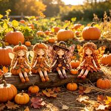 DIY 3D Pumpkin Elf Patchwork Kit, 3D Animal Elf High Difficulty Sewing Craft Material Package, Includes Colorful Fabric And Instruction Manual, Suitable For Adults Creative Handmade DIY Embroidery Knitting Kit Halloween Christmas Holiday Gift - Multicolor - View 2