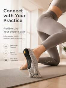 Scarpe da yoga FiveFingers VI-B da donna con dita separate, antiscivolo, da allenamento a piedi nudi per Pilates, traspiranti, con cinturini incrociati, sneaker sportive - Rete grigia - Visualizzare 4