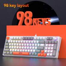 RAIKU Blue Switch Mechanical Keyboard, Wired Gaming Keyboard, Hot-Swappable Switches, High Performance, Detachable Cable, Backlit Mechanical Keyboard, 90% Layout, Volume Control Knob - View 5