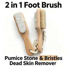Multifunctional Foot Cleaning Tool Foot Scrubbing Board Pumice Stone Foot Brush Bath Brush Easily Remove Dead Skin And Calluses - Apricot - View 2
