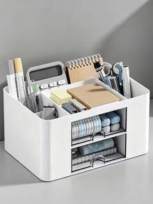 Large Capacity Multi-Function Storage Rack Tool Box Style Wall-Mounted Organizer Portable Jewelry Stand Stationery Office Supplies Cosmetics Pen Holder Office Supplies Cosmetics Room Decor Bathroom Accessories Travel Essentials Back To School - Multicolor - View 7