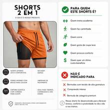 2-In-1 Double Sports Dry Fit Shorts With Pocket Gym Shorts Sports Shorts - Orange - View 3